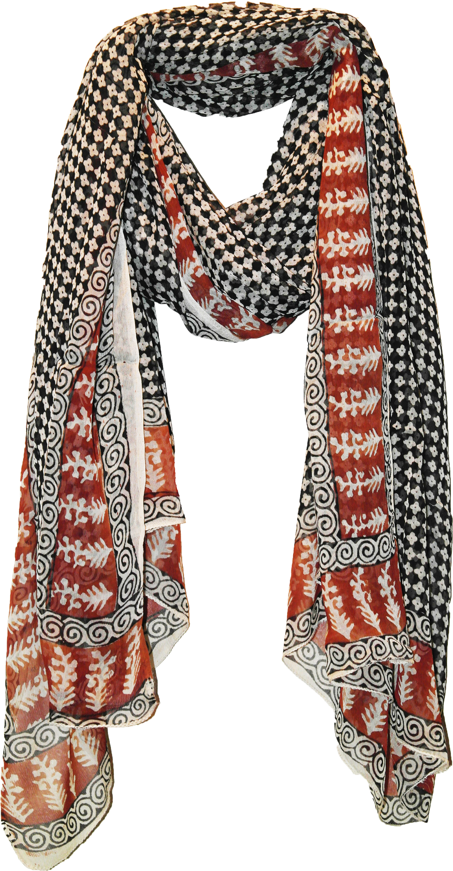 green and white polka dot scarf