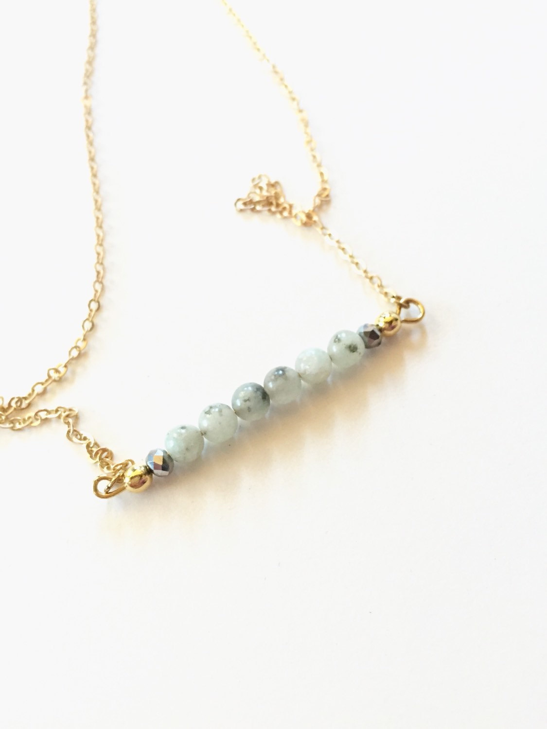 Beaded bar necklace deals